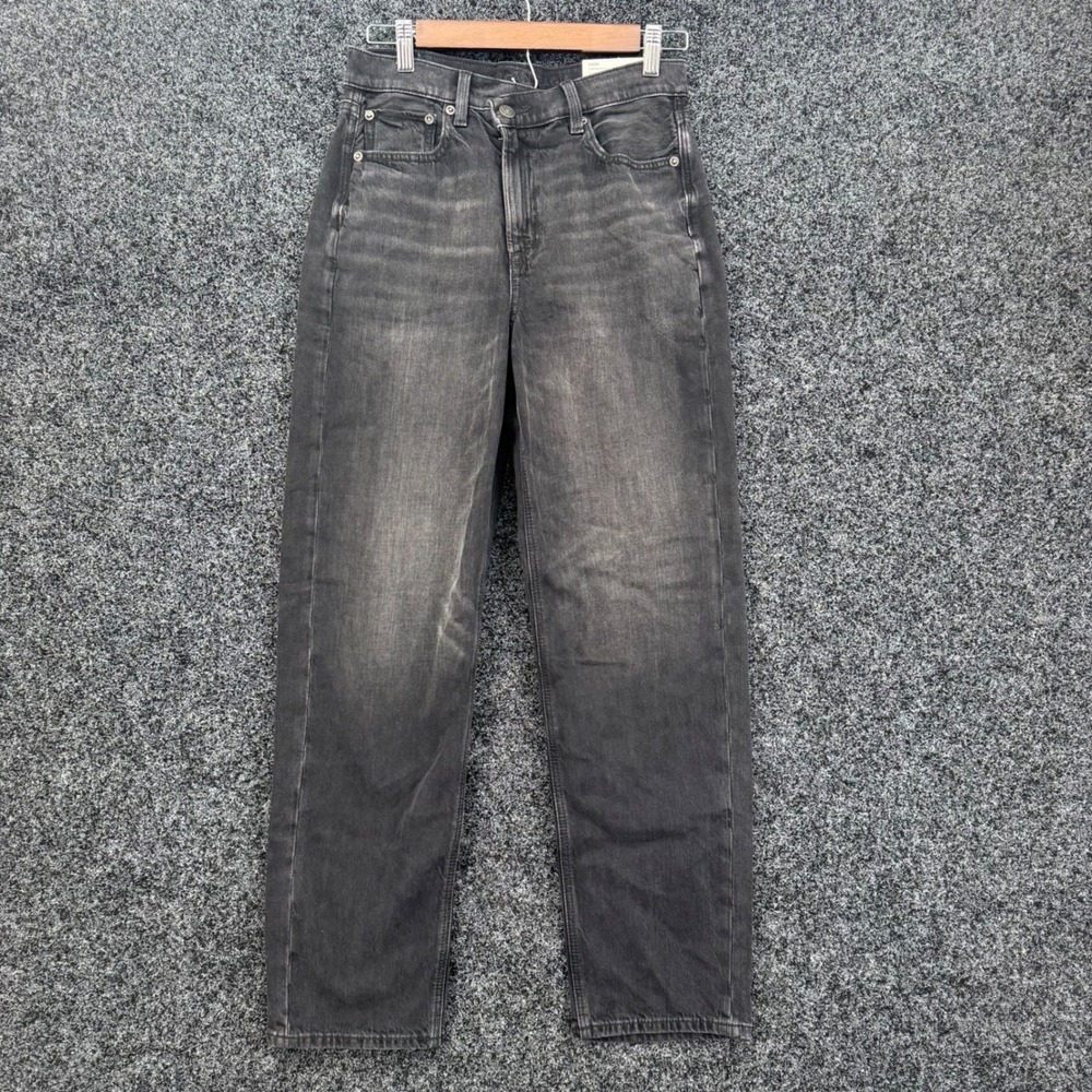 American Eagle Strigid Super High-Rise Baggy Straight Jeans Black Magic 2 Short